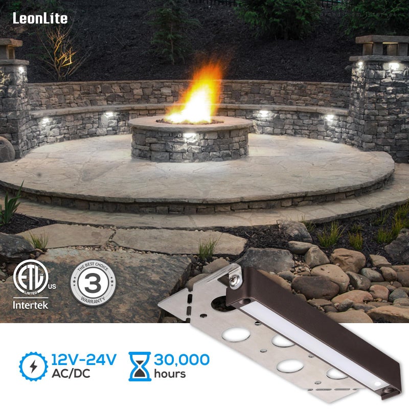 LEONLITE 8-Pack 7 Inch LED Hardscape Lighting, Update Retaining Wall Lights, LED Landscape Lighting, 12-24V AC/DC Paver Light Low Voltage, 3W/4W/5W Dimmable Outdoor Step Lights, 5000K Daylight, ETL - Image 5